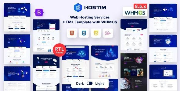 Hostim – Web Hosting Services HTML Template with WHMCS Nulled