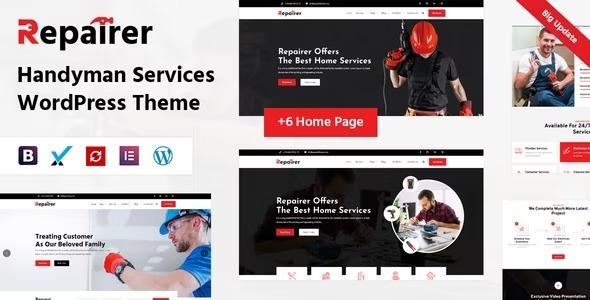 Repairer Handyman Services WordPress Theme Nulled