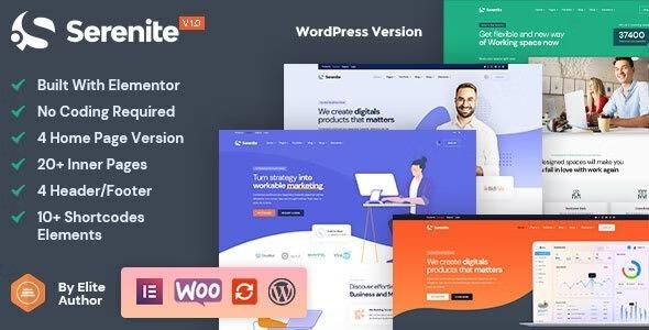 Serenite Startup & SaaS WordPress Theme Nulled