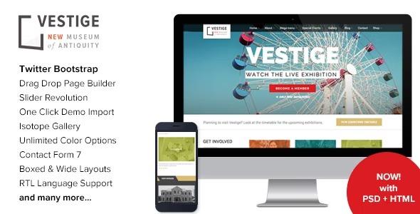 free download Vestige - Museum Responsive WordPress Theme nulled