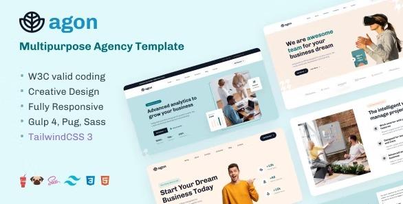 Agon – Multipurpose Agency TailwindCSS Template Nulled