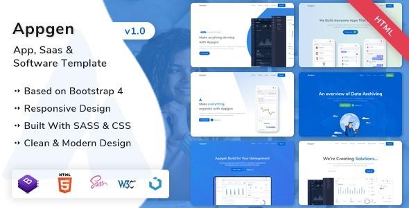 Appgen App, Saas & Software Landing Page Template Nulled