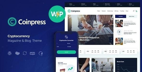 Coinpress Theme ICO Cryptocurrency Magazine & Blog WordPress Theme Nulled Free Download