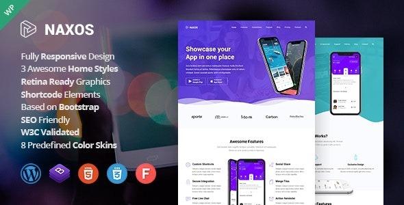 Naxos App Landing Page WordPress Theme Nulled Free Download