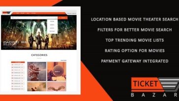 Online Movies Ticket Booking – Ticket Bazzar PHP Scripts Nulled