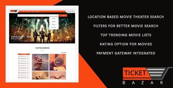 Online Movies Ticket Booking – Ticket Bazzar PHP Scripts Nulled