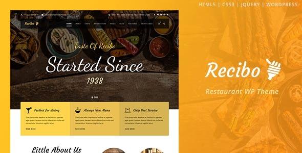 Recibo Nulled Restaurant Food Cook WordPress Theme Free Download