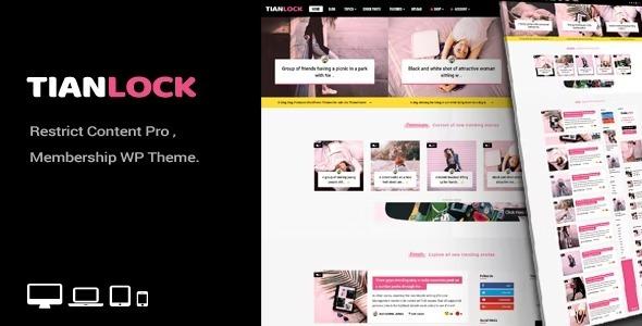 TianLock WP Restrict Content Pro Membership WordPress Theme Nulled