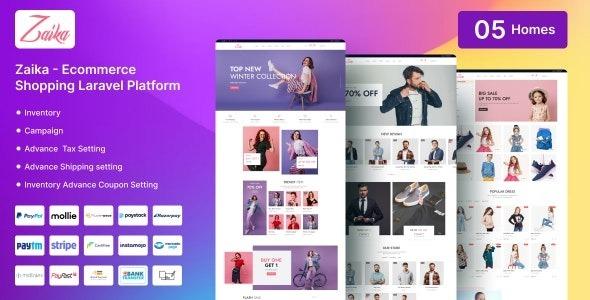 Zaika Ecommerce Shopping Laravel Platform Nulled Free Download