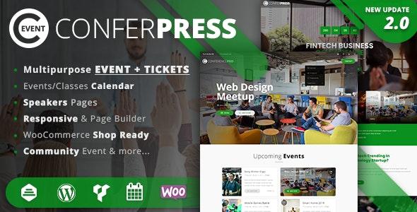 free download ConferPress - Multipurpose Event Tickets WordPress Theme nulled