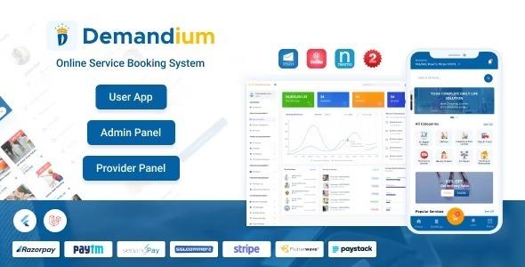 Demandium Multi Provider On Demand, Handyman, Home service App with admin panel Nulled Free Download