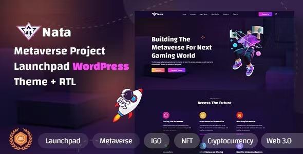 Nata Nulled Metaverse Project Launchpad WordPress Theme Free Download