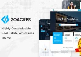 Zoacres Nulled Real Estate WordPress Theme Free Download