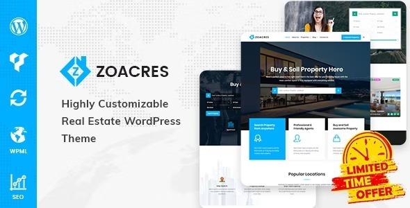 Zoacres Nulled Real Estate WordPress Theme Free Download