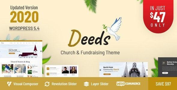 Deeds Nulled Best Responsive Nonprofit Church WordPress Theme Free Download