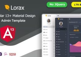 Lorax Nulled Angular 15 + Material Design Admin Template Free Download