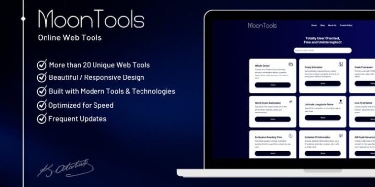 MoonTools Nulled Online Web Tools Free Download