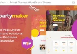 PartyMaker Event Planner & Wedding Agency WordPress Theme Nulled Free Download