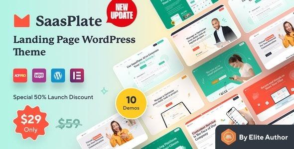 SaasPlate Landing Page WordPress Theme Nulled Free Download