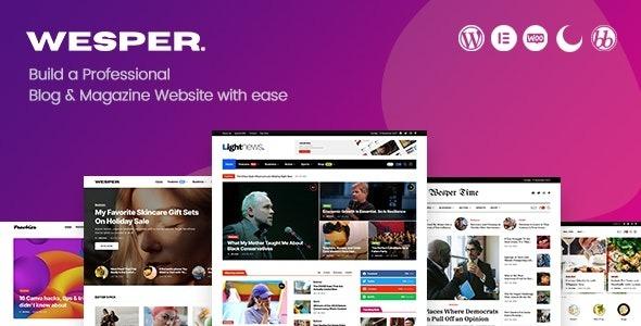 Wesper WordPress Theme for Blogs & Magazines Nulled Free Download 