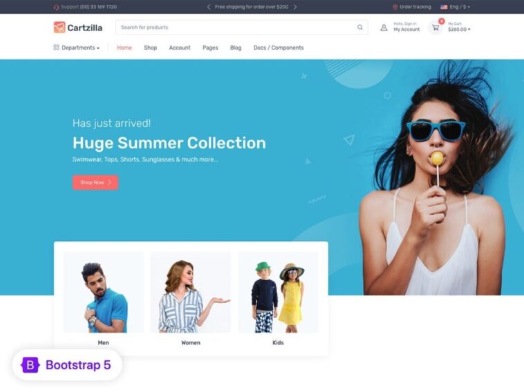 Cartzilla Nulled Multipurpose eCommerce Template Free Download