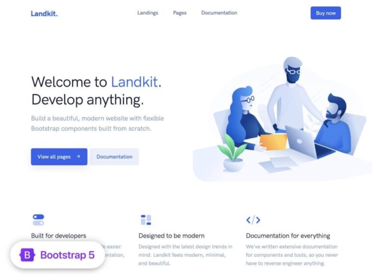 Landkit Nulled Multipurpose Template UI Kit Free Download