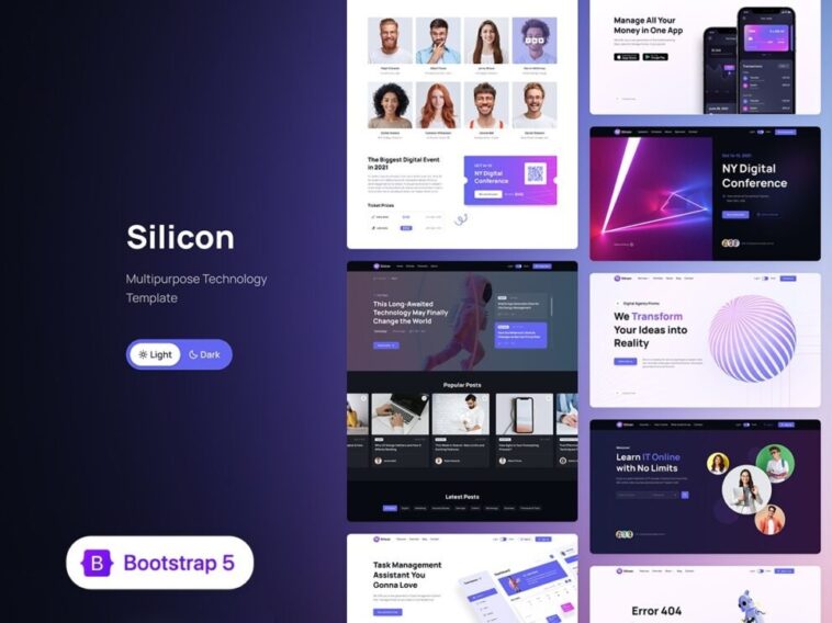 Silicon Nulled Business Technology Template UI Kit Free Download