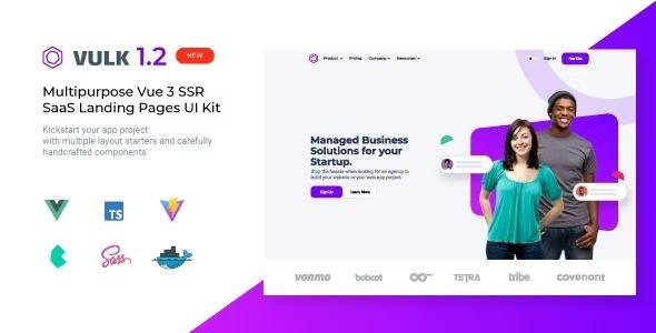 Vulk Nulled Multipurpose Vue 3 SSR SaaS Landing Pages UI Kit Free Download