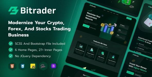 Bitrader Crypto, Stock and Forex Trading Business HTML Template Nulled Free Download