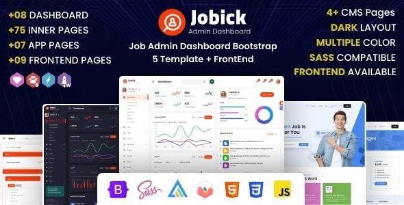 Jobick Job Admin Dashboard Bootstrap 5 Template + FrontEnd Nulled Free Download