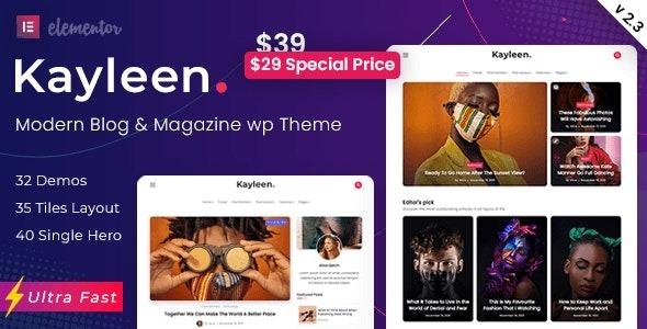 Kayleen Blog & Magazine WordPress Theme Nulled Free Download