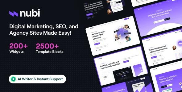 Nubi Digital Marketing & SEO WordPress Theme Nulled Free Download