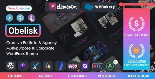 Obelisk Agency Portfolio & Creative WordPress Theme Nulled Free Download