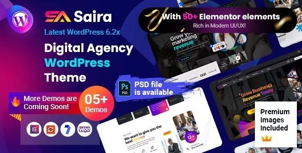 Saira Digital Agency Creative Portfolio Theme Nulled Free Download