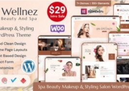 Wellnez Beauty Spa Wellness Salon WordPress Theme Nulled Free Download