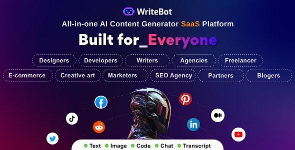 WriteBot AI Content Generator SaaS Platform Nulled Free Download