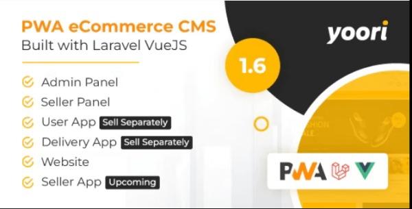 YOORI eCommerce Single & Multi-Vendor PWA Marketplace CMS Nulled Free Download