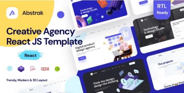 Abstrak React Agency and React Portfolio Nulled Free Download