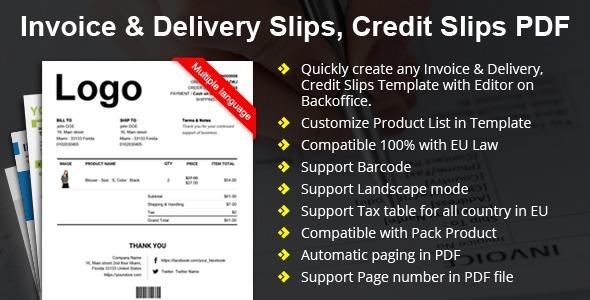 Advance Invoice, Delivery, Credit PDF Custom Number PrestaShop Nulled Free Download