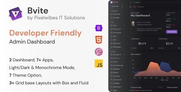 Bvite Bootstrap HTML , Vite, Laravel, PHP, React Multipurpose Admin Dashboard Template Nulled Free Download