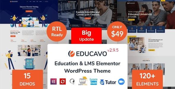 Educavo Online Courses & Education WordPress Theme Nulled Free Download