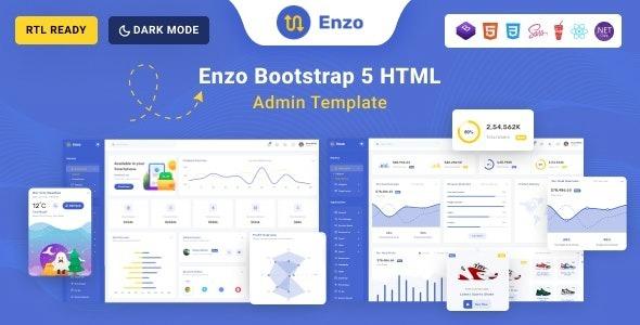 Enzo Bootstrap 5, React & Asp.Net Admin Dashboard Template Nulled Free Download