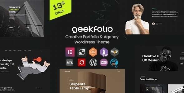 Geekfolio Elementor Creative Portfolio & Agency WordPress Theme Nulled Free Download