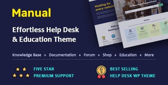 Manual Documentation, Knowledge Base & Education WordPress Theme Nulled Free Download