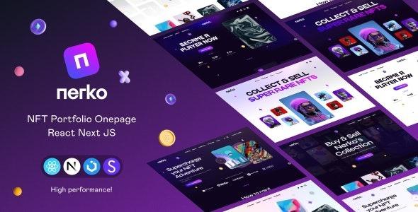 Nerko NFT Portfolio React NextJS Template Nulled Free Downoad