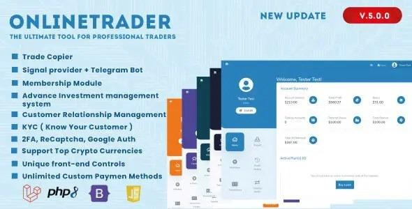 OnlineTrader Trading and investment management system Nulled Free Download