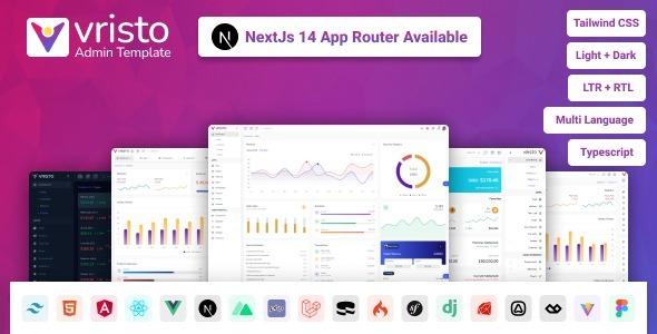 Vristo Tailwind Admin Template NextJS App Router HTML, Angular, ReactJS, VueJS, NuxtJS, Laravel Nulled Free Download