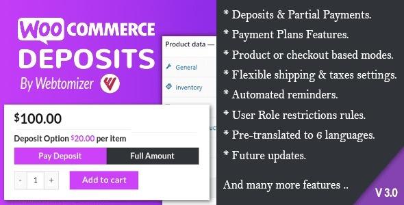 WooCommerce Deposits Partial Payments Plugin Nulled Free Download