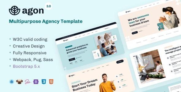 Agon Multipurpose Agency Bootstrap 5 Template Nulled Free Download