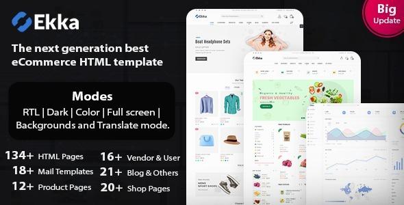 Ekka Ecommerce HTML Template + Admin Dashboard Nulled Free Download